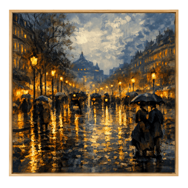 Rainy Paris Boulevard
