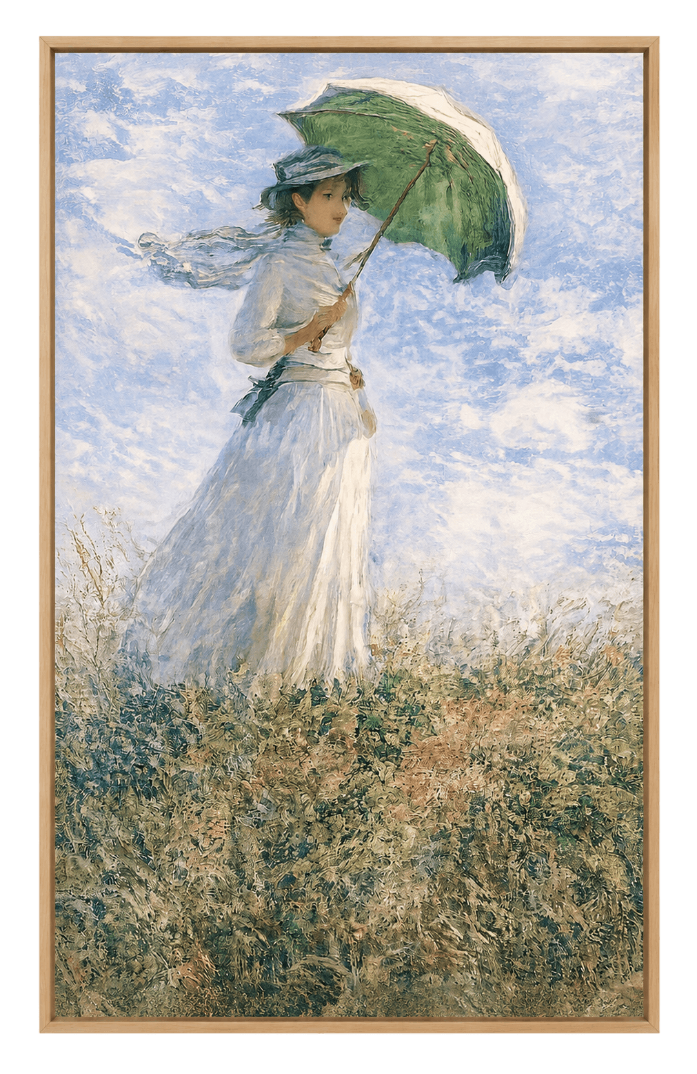 Woman with a Parasol in the Meadow