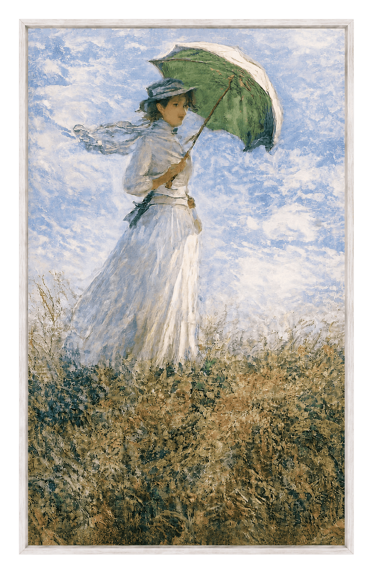 Woman with a Parasol in the Meadow