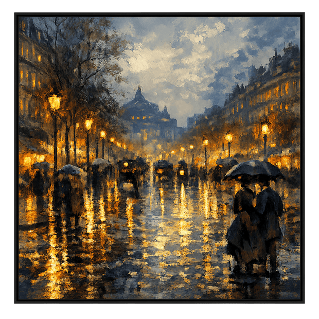 Rainy Paris Boulevard