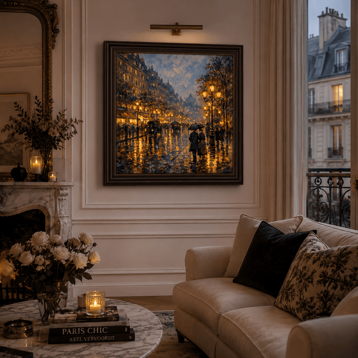 Rainy Paris Boulevard
