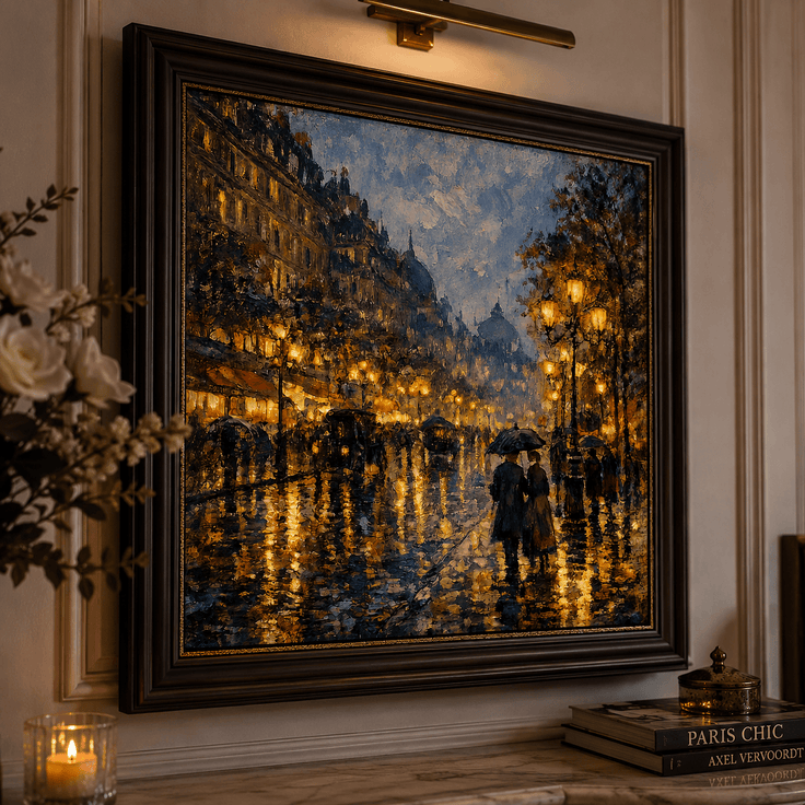 Rainy Paris Boulevard