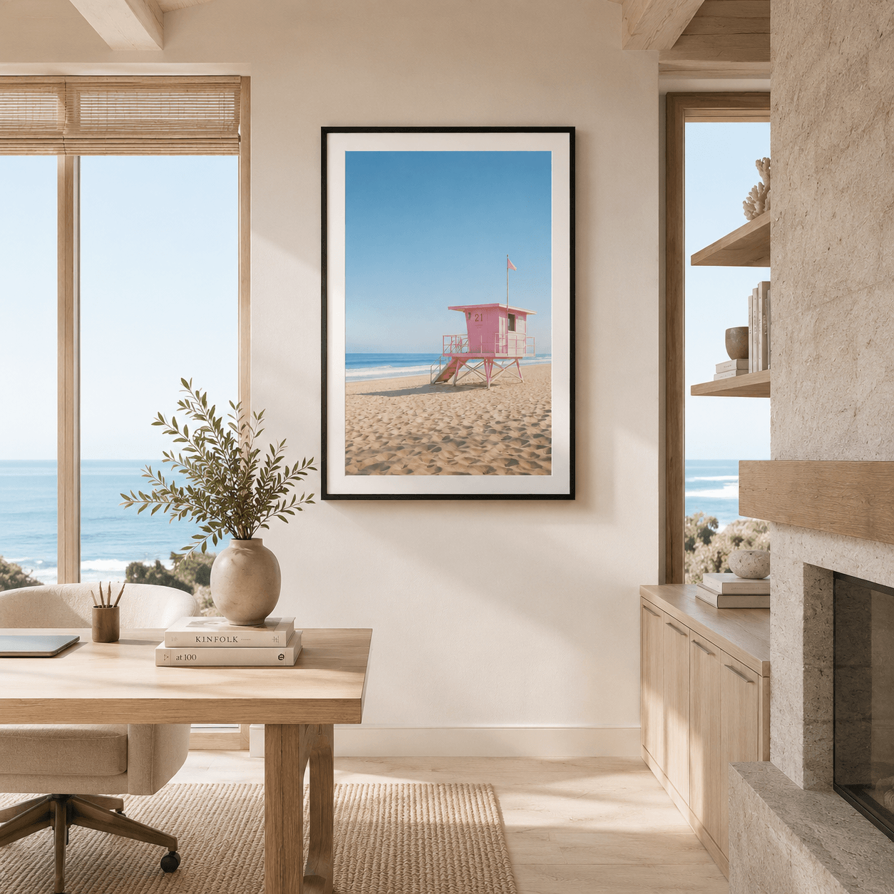 The Pink Lifeguard Tower