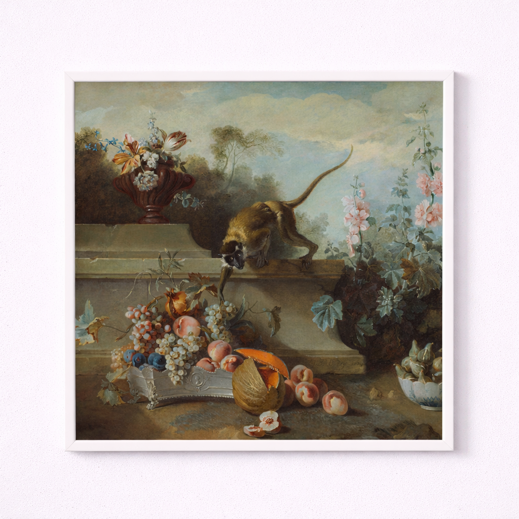 Still Life with Monkey, Fruits, and Flowers