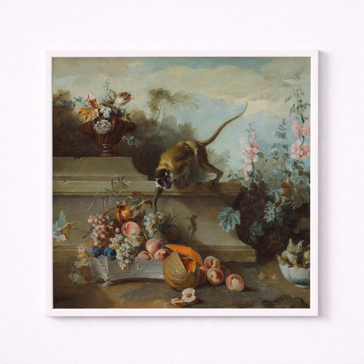 Still Life with Monkey, Fruits, and Flowers