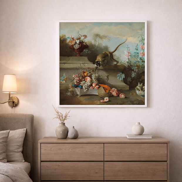 Still Life with Monkey, Fruits, and Flowers